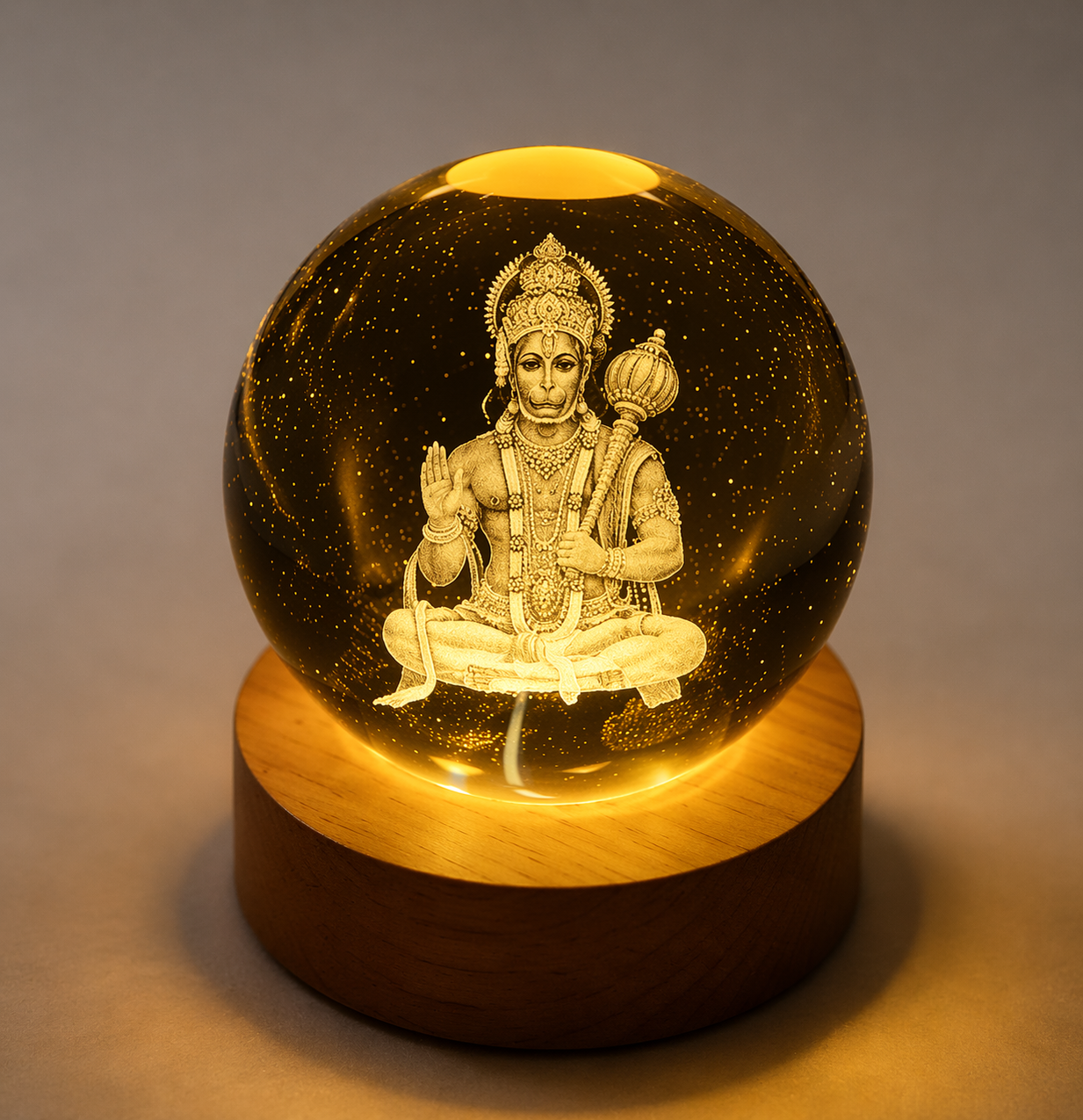 ✨3D Lord Hanuman Crystal Ball