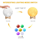 🌙3D Moon – Multicolor Light with Wooden Stand